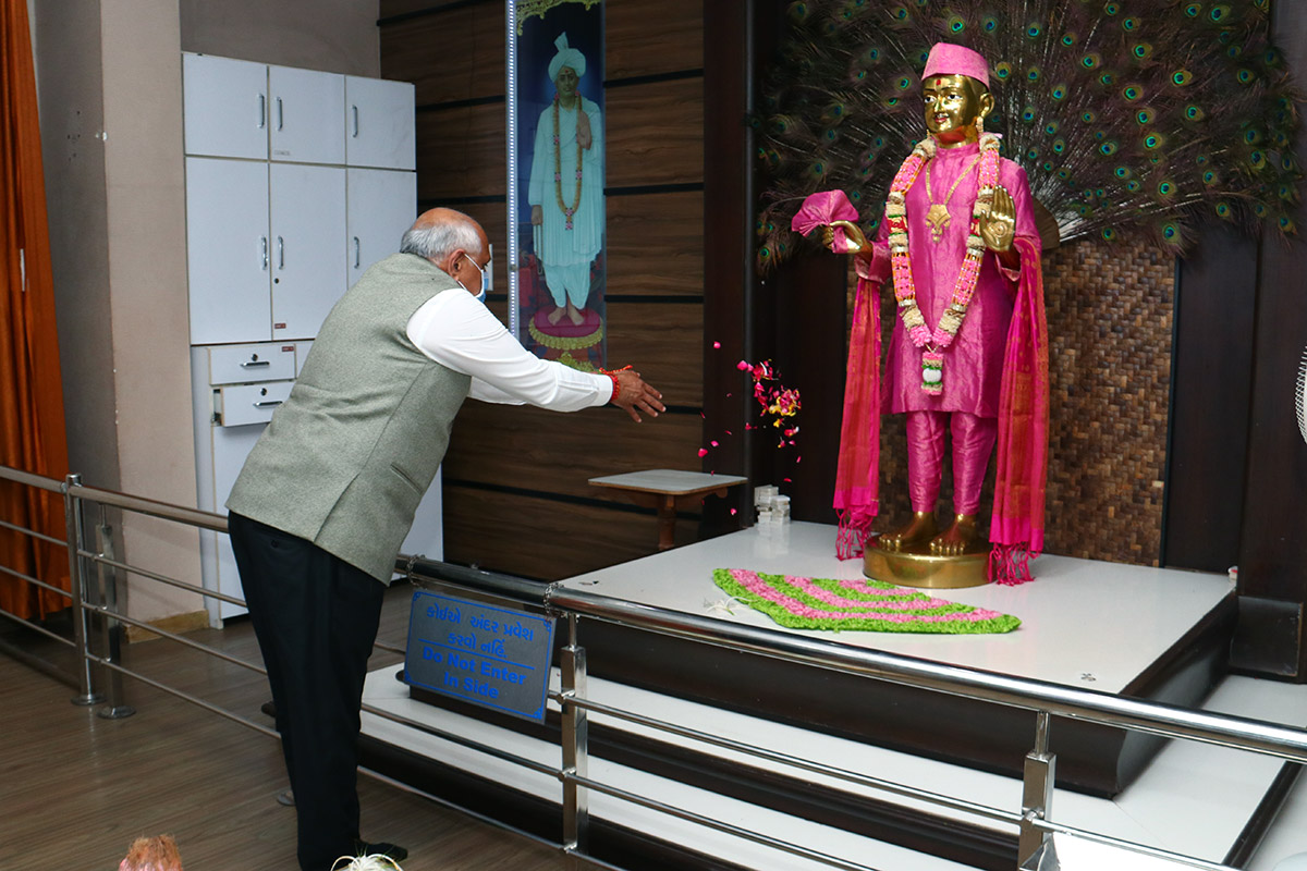 Honorable Chief Minister Of Gujarat Shri Bhupendrabhai Patel At Swaminarayan Dham, Gandhinagar